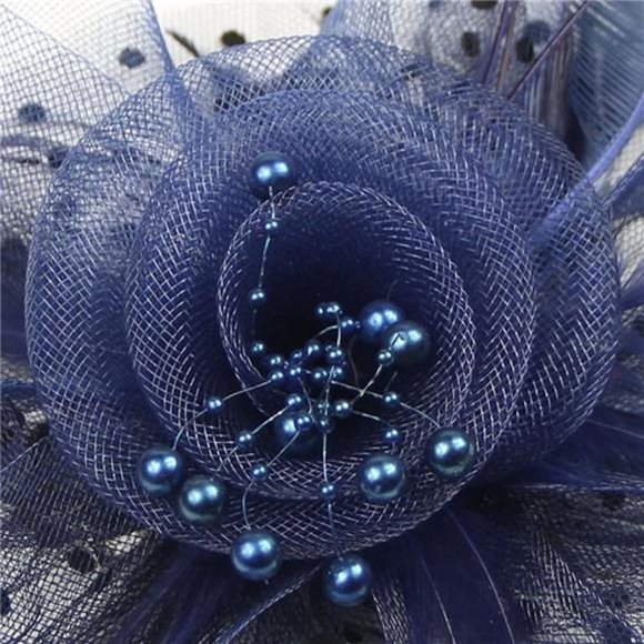 PENNY Mesh Hat Fascinator A-navy - Picture 6 of 6